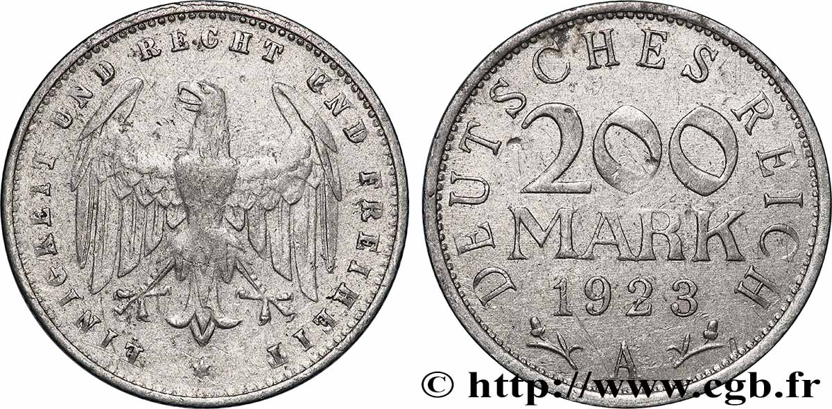 DEUTSCHLAND 200 Mark aigle 1923 Berlin VZ 