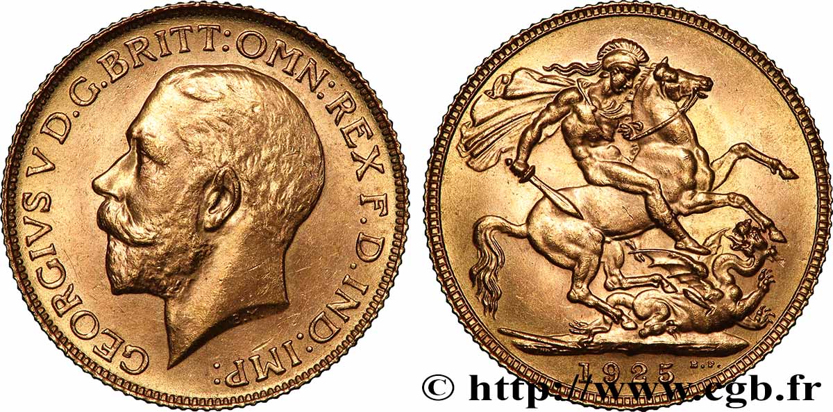 GOLD-, PALLADIUM- UND PLATIN-INVESTITIONEN 1 Souverain Georges V 1925 Londres VZ 