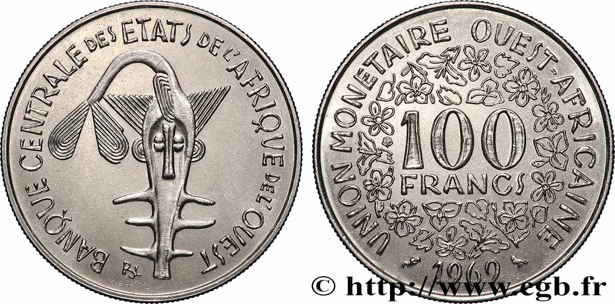 WESTAFRIKANISCHE LÄNDER 100 Francs BCEAO 1969 Paris VZ 