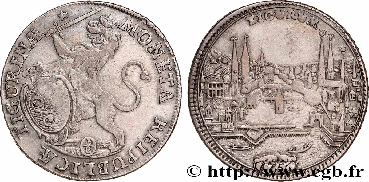SCHWEIZ - REPUBLIK ZÜRICH 1/2 Thaler 1756  fSS 
