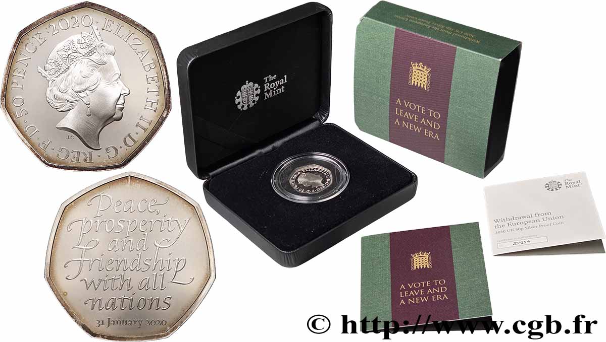 REGNO UNITO 50 Pence Proof Brexit 2020  FDC 