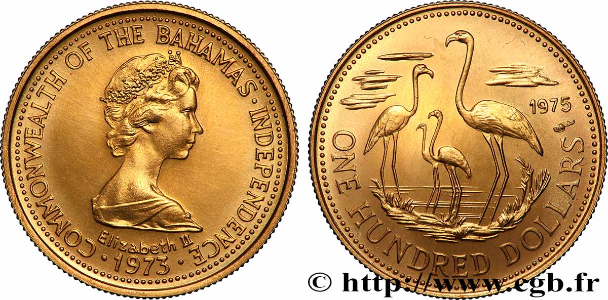 BAHAMAS 100 Dollars 1975  SPL 