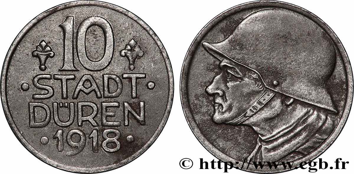 ALLEMAGNE - Notgeld 10 Pfennig Düren 1918  TTB+ 