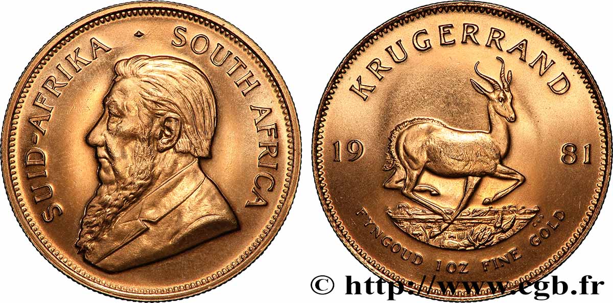 ORO, PALLADIO E PLATINO: INVESTIMENTI 1 Krugerrand Paul Kruger 1981 Prétoria MS 