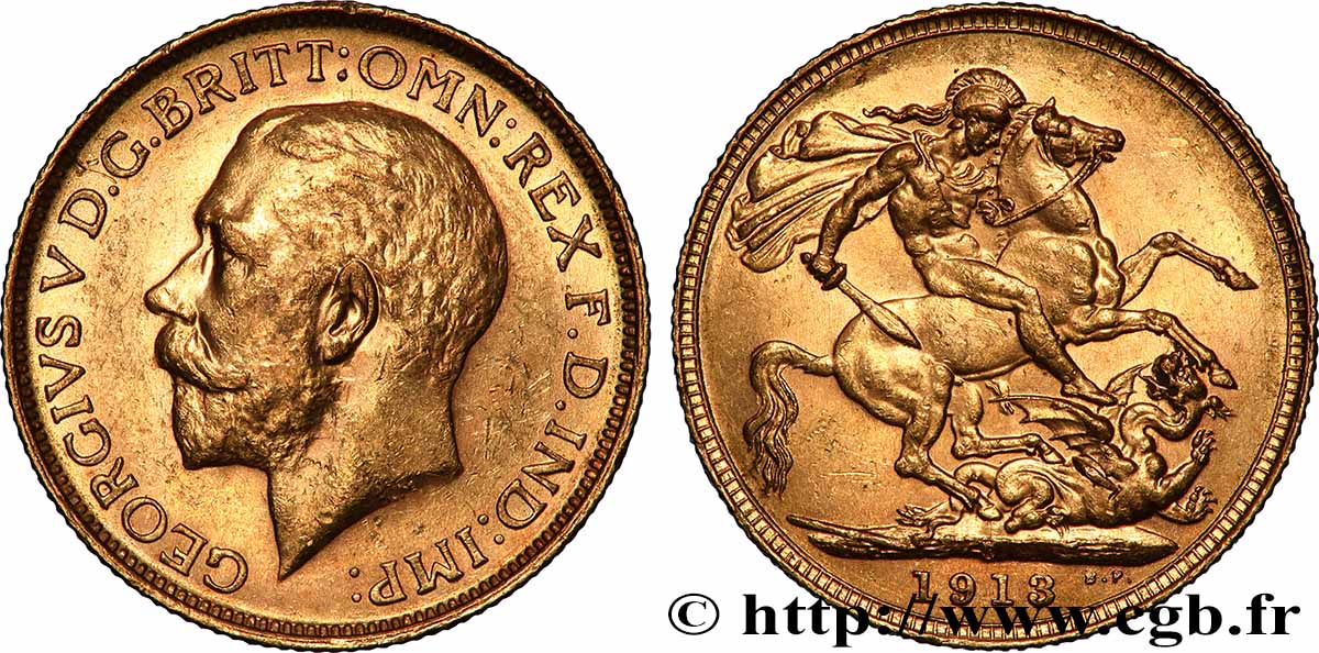 GOLD, PALLADIUM & PLATINUM INVESTMENT 1 Souverain Georges V 1913 Sydney AU 