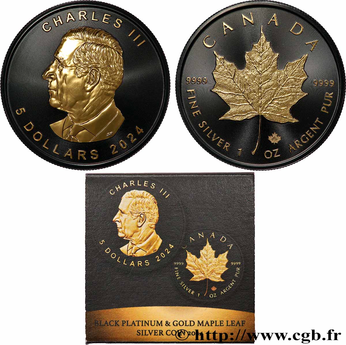 CANADA 1 Oz - 5 Dollars Mapple Leaf (Feuille d’érable) 2024  FDC 