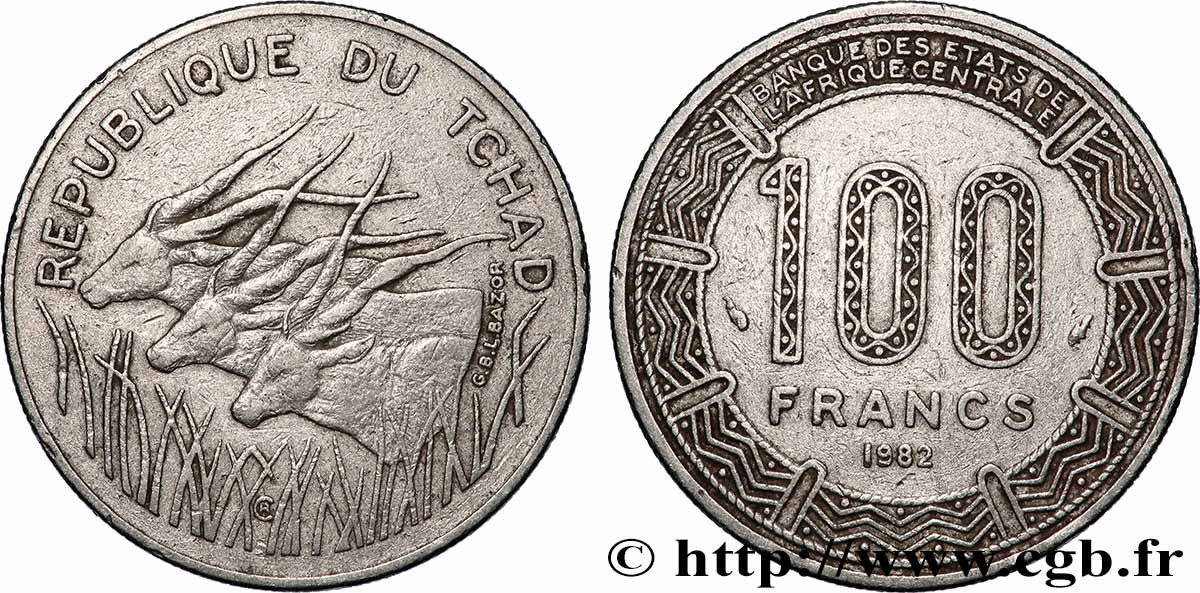 CIAD 100 Francs type “BEAC” 1982 Paris BB 