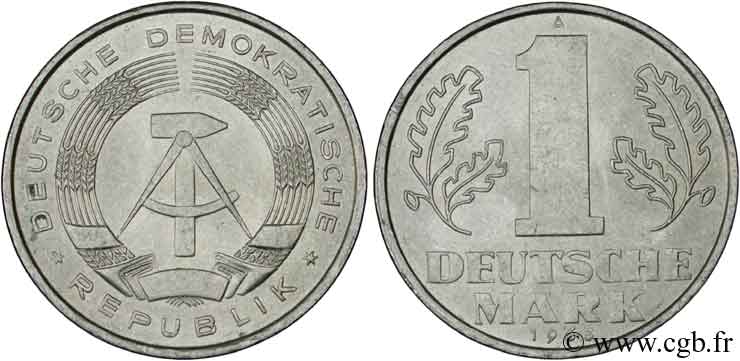 DEUTSCHE DEMOKRATISCHE REPUBLIK 1 Mark emblème de la RDA 1963 Berlin VZ 