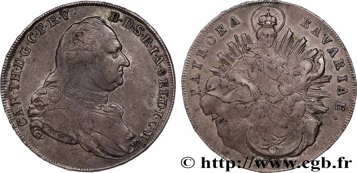 GERMANY - BAVARIA Thaler Maximilien III 1786 Munich XF 