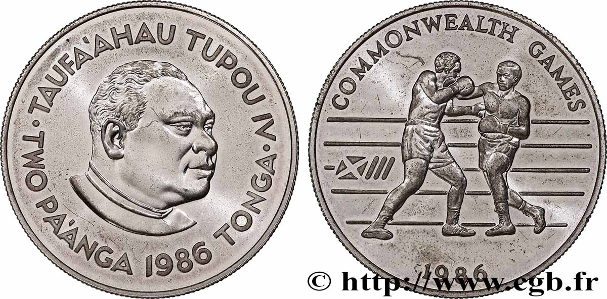 TONGA 2 Pa’anga XIIIe jeux du Commonwealth 1986  MS 