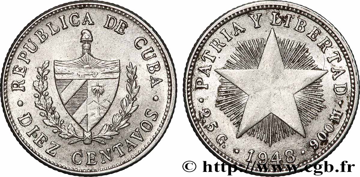 CUBA 10 Centavos 1948 La Havane q.SPL 