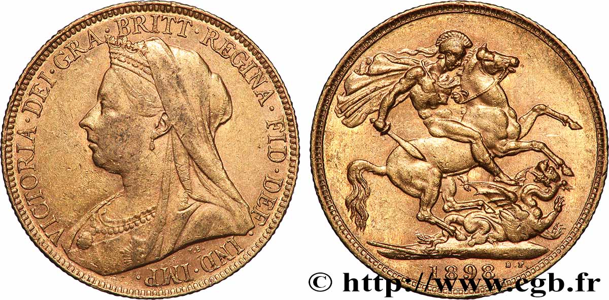 GOLD, PALLADIUM & PLATINUM INVESTMENT 1 Souverain Victoria “Old Head” 1898 Londres XF 