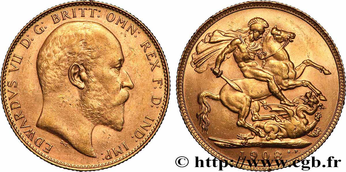 GOLD-, PALLADIUM- UND PLATIN-INVESTITIONEN 1 Souverain Edouard VII 1908 Perth VZ 