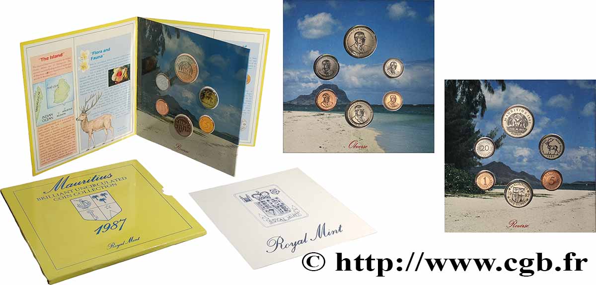 MAURITIUS Série 6 monnaies BU 1987 Llantrisant FDC 
