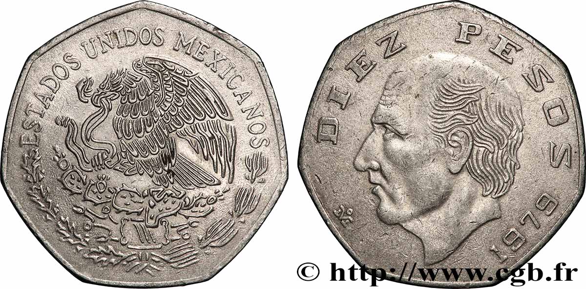 MEXICO 10 Pesos Manuel Hidalgo y Costilla 1979 Mexico AU 