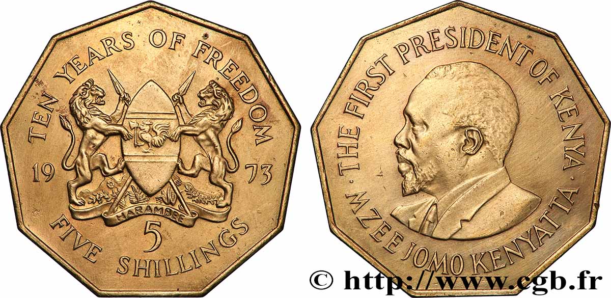 KENYA 2 Shillings10e anniversaire de l’indépendance 1973 Llantrisant SUP 