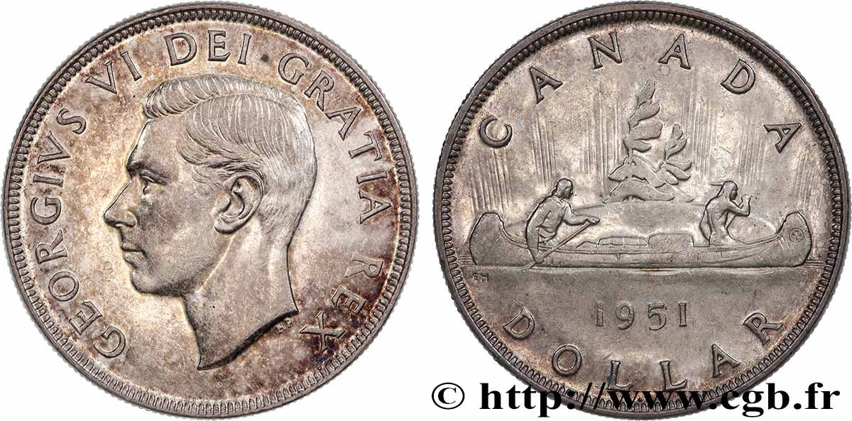 CANADA 1 Dollar Georges VI 1951  AU 