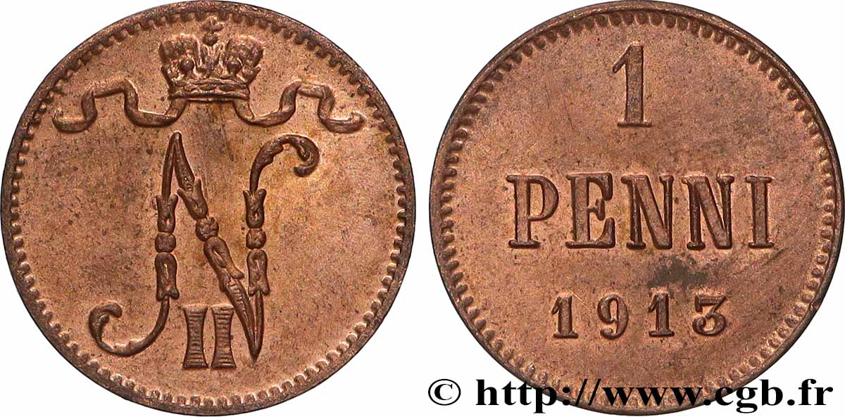 FINLAND 1 Penni Tsar Nicolas II 1913  AU 