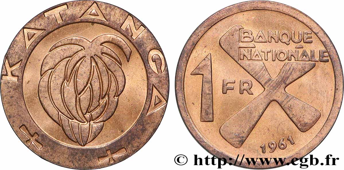 KATANGA 1 Franc 1961  AU 