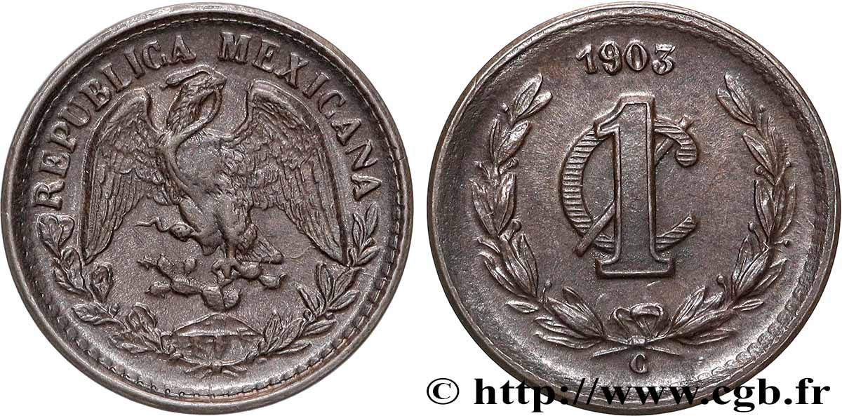 MEXICO 1 Centavo 1903 Culiacan AU 