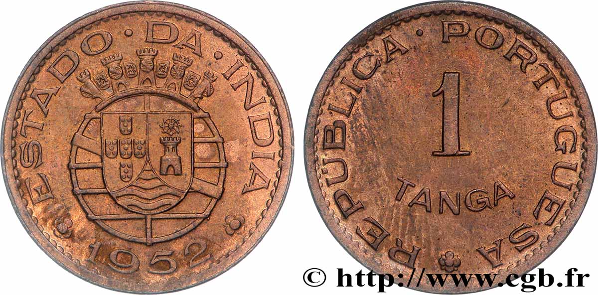 PORTUGUESE INDIA 1 Tanga État portugais de l&nbsp;Inde 1952 Lisbonne AU 