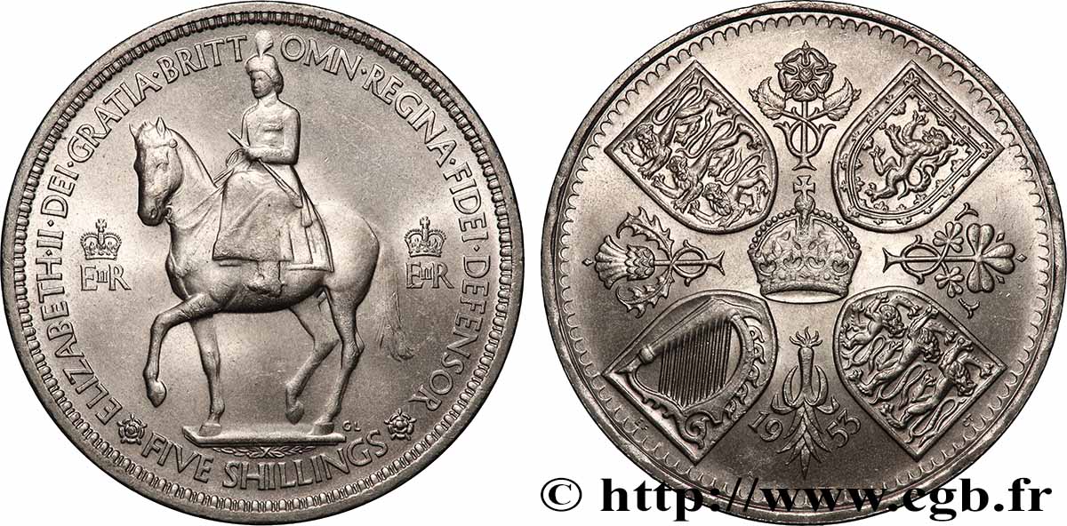 UNITED KINGDOM 5 Shillings Couronnement d’Elisabeth II 1953  MS 