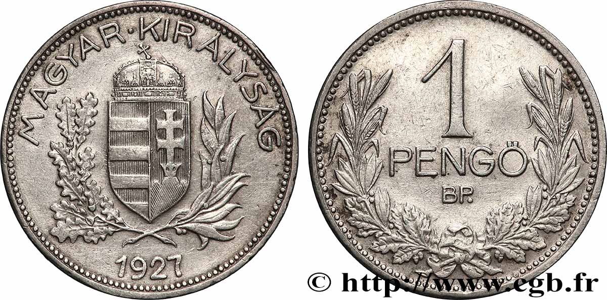 HUNGARY 1 Pengo 1927 Budapest XF 