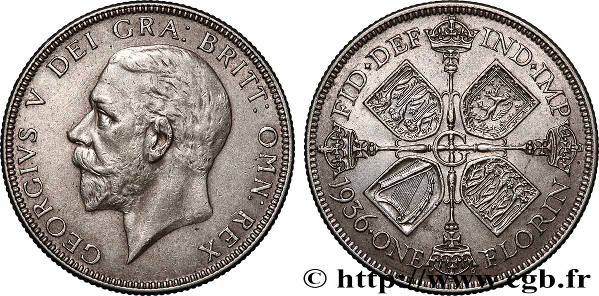UNITED KINGDOM 1 Florin Georges V 1936  AU 