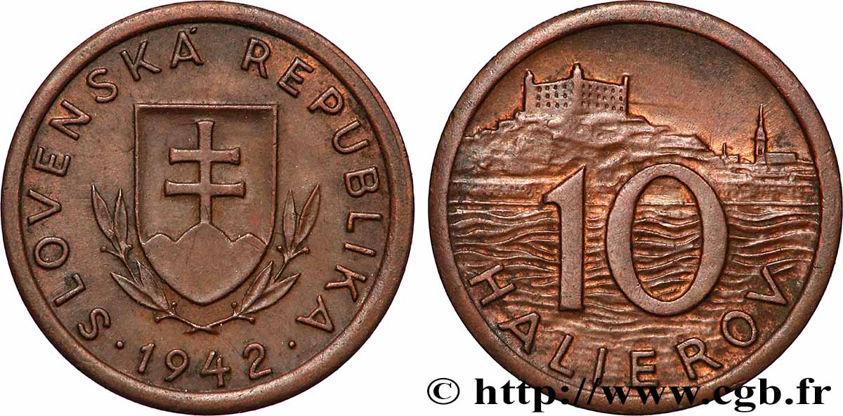 SLOVAKIA 10 Halierov 1942  AU 