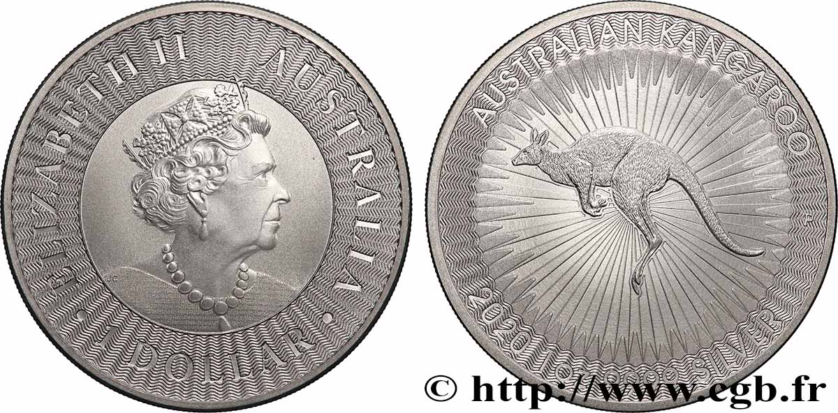 SILVER INVESTMENT 1 Oz - 1 Dollar Kangourou 2020  MS 