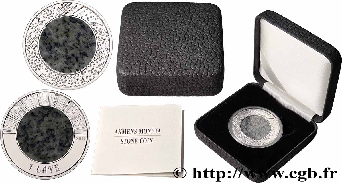 LATVIA 1 Lats Proof monnaie en granit 2011  MS 