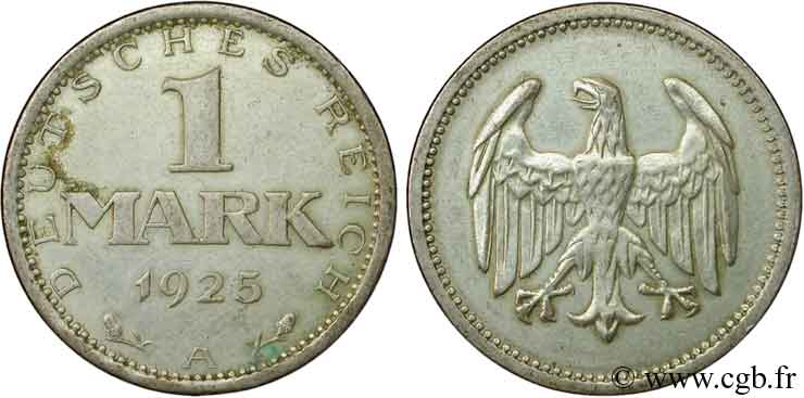 DEUTSCHLAND 1 Mark aigle 1925 Berlin SS 