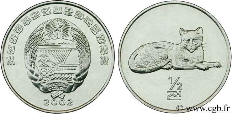 NORTH KOREA 1/2 Chon emblème / léopard 2002  MS 