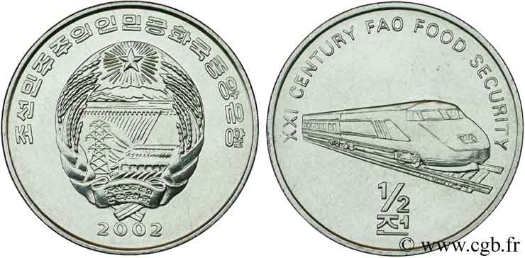 COREA DEL NORD 1/2 Chon emblème / FAO TGV 2002  MS 