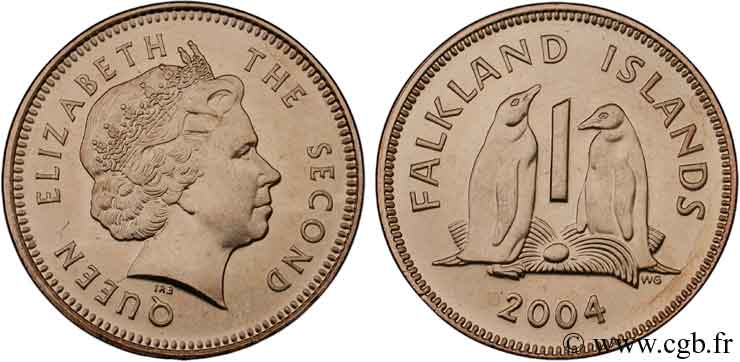 FALKLAND ISLANDS 1 Penny Elisabeth II / pingouins 2004  MS 
