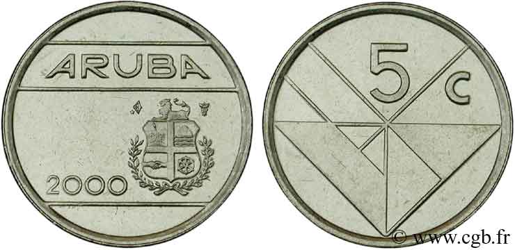 ARUBA 5 Cents 2000 Utrecht MS 