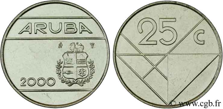 ARUBA 25 Cents 2000 Utrecht MS 