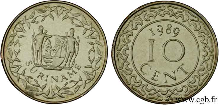 SURINAM 10 Cents 1989 Royal British Mint SC 