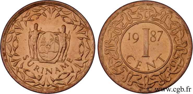 SURINAM 1 Cent 1987 Royal British Mint fST 