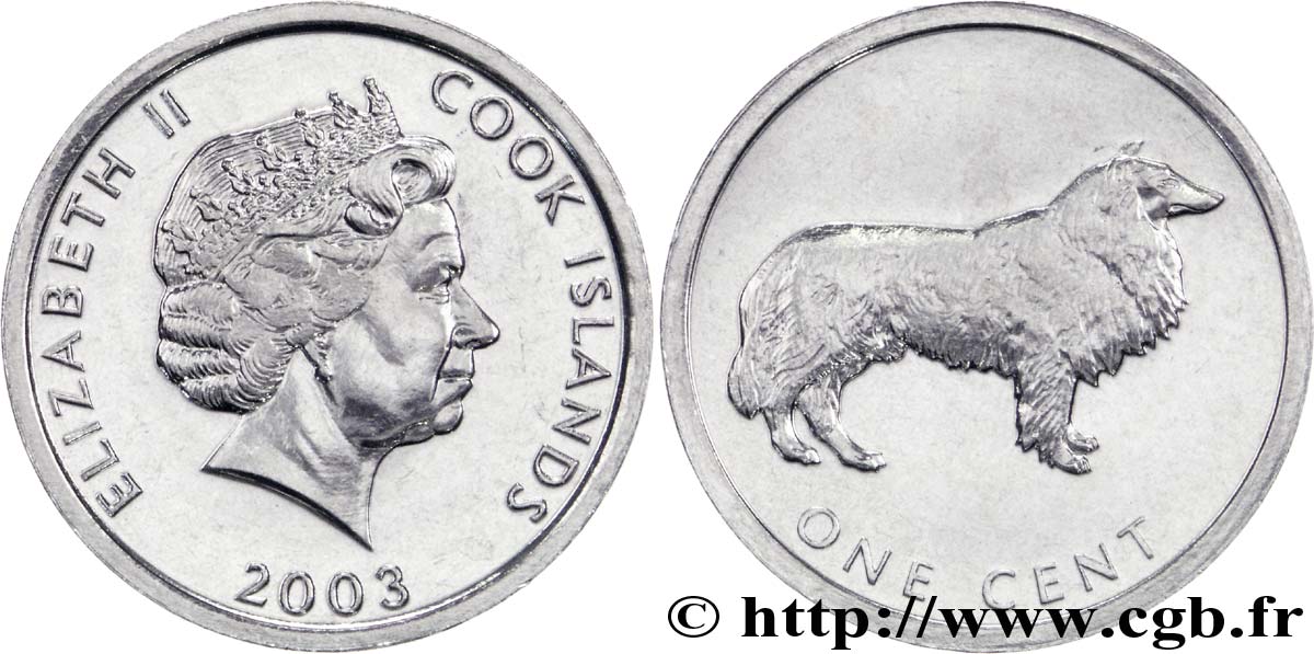 ISLAS COOK 1 Cent Elisabeth II / colley 2003  SC 