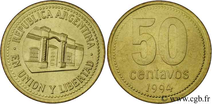 ARGENTINA 50 Centavos Palais provincial de Tucuman 1994  SC 