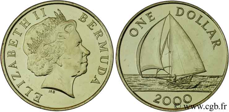 BERMUDA 1 Dollar Elisabeth II / voilier 2000  MS 