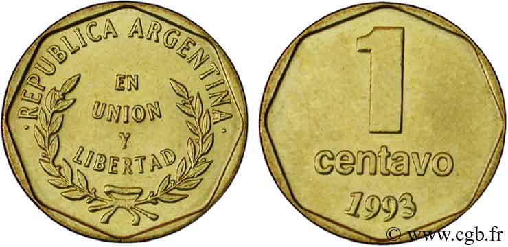 ARGENTINA 1 Centavo 1993  MS 