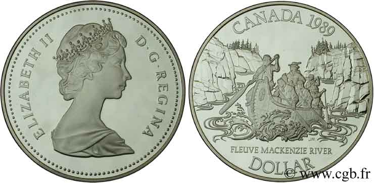 KANADA 1 Dollar BE Elisabeth II / descente de la MacKenzie River 1989  ST 