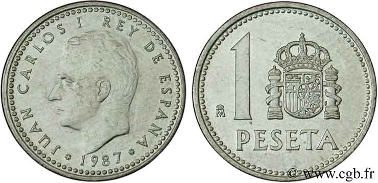 ESPAGNE 1 Peseta Juan Carlos 1987  SUP 