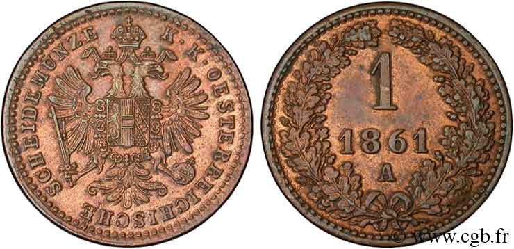 AUSTRIA 1 Kreuzer aigle 1861 Vienne EBC 