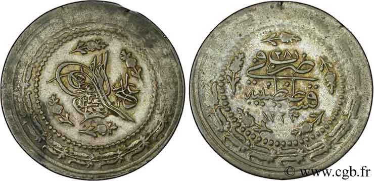 TURCHIA 3 Piastres au nom de Mahmud II an 1250 1834 Constantinople q.BB 