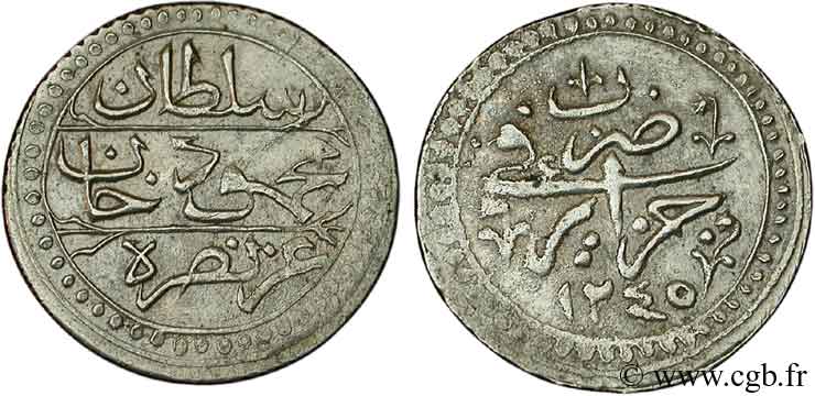 ALGERIA 1/4 Budju au nom de Mahmud II an 1245 1829  BB 