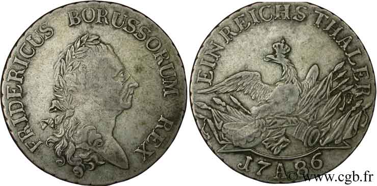 ALEMANIA 1 Thaler Frédéric II / aigle 1786 Berlin BC+ 