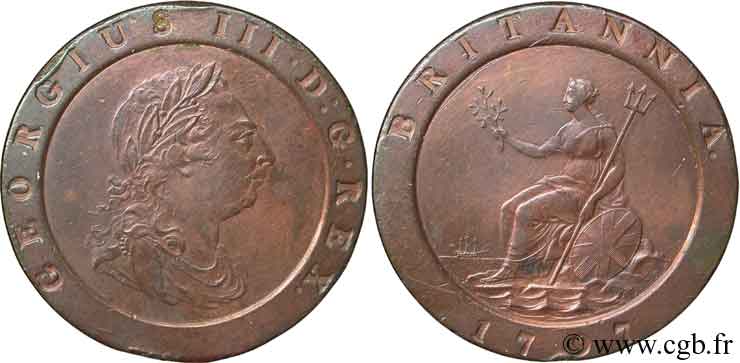 UNITED KINGDOM 2 Pence Georges III 1797  XF 